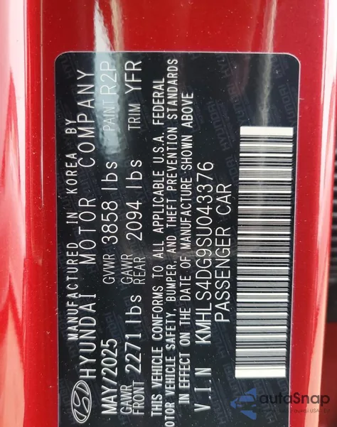 2025 Hyundai Elantra Sel from USA, damaged, VIN KMHLS4DG9SU043376